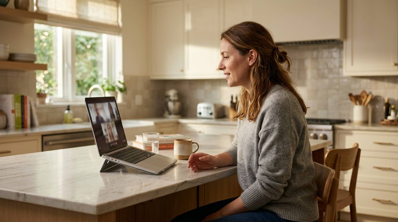 Patient on a video visit from home